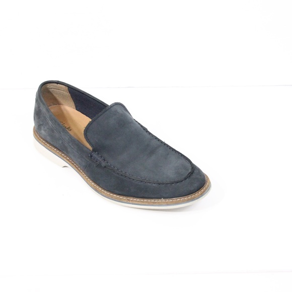 Clarks Loafer sz 9.5 Mens Slip on Shoes Blue Leather Business Casual main image 2
